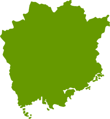 岡山県の対応エリア図